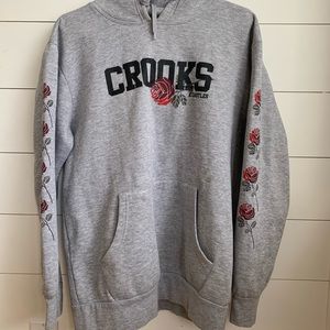 Crooks and castles Large grey hoodie